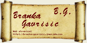 Branka Gavrišić vizit kartica